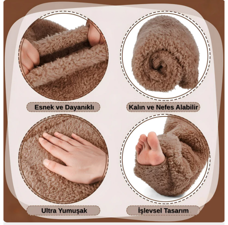 Peluş Diz Üstü Çorap