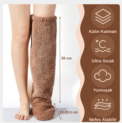 Peluş Diz Üstü Çorap
