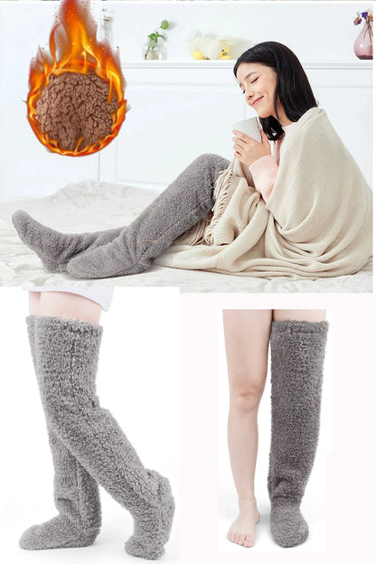 Peluş Diz Üstü Çorap